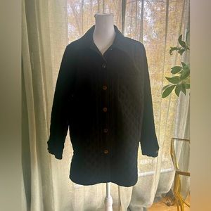 Talbots stretch quilted button up coat